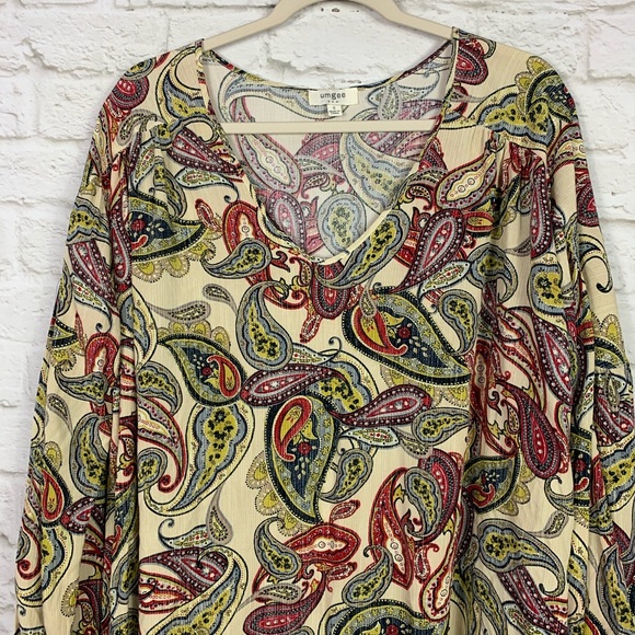 Umgee Boho Paisley Oversized Flowy Tunic MiniDress - Picture 3 of 9